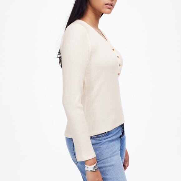 NWT MADEWELL Brushed Long-Sleeve Henley Tee - Picture 4 of 4